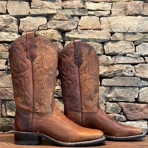 Circle G Women’s Honey Tan Embroidered Leather Western Boots